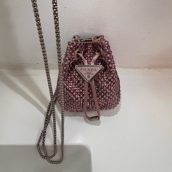 Prada Embellished Satin Mini Pouch - Picture 4 of 7